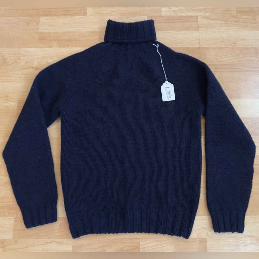 Best Made Co Shetland Wool Highland Turtleneck Sweater - Size M (Navy Blue) NWT